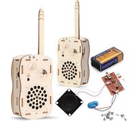 STEM Toys for Boys Age 8-14, Science Kits for Kids Walkie Talkies, Building Own Electronics Kit Science Experiments, Wooden Engineering Kits Birthday Xmas Gitfs for 8 9 10 11 12 13 14 Year Old Boys