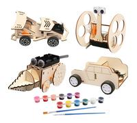 STEM Toys for Kids, Wooden Science Experiments & Engineering Kits, Robot Car Building Model Maker Set, Science Toy for Boys Girls, Activity Educational Toys Birthday Gifts