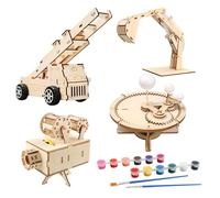 STEM Toys for Kids, Wooden Science Experiments & Engineering Kits, Robot Car Building Model Maker Set, Science Toy for Boys Girls, Activity Educational Toys Birthday Gifts