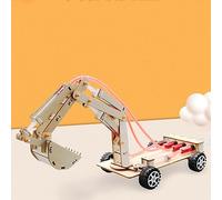 STEM Wooden Hydraulic Excavator Model Educational Toy for Kids Students, Complete Kit for Hands-On Learning, Kids Friendly Material for Classroom/Home Use