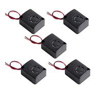 Stemedu 12V Piezoelectric Active Buzzer, 110dB High-Decibel Siren, Anti-Theft Alarm Warble Tone, for Security, Safe Box & Alert Systems (Black, pack of 5)