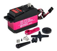 Stemedu 60KG Digital Servo Large Torque Steering Motor Stainless Steel Metal Gear RC Servo High Speed 0.13sec/60 Degree at 8.4V for Robotic & 1:5 RC Car (Control Angle 270 Degree)