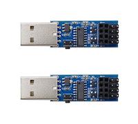 Stemedu USB to ESP8266 Programmer/Downloader for ESP-01 & ESP-01S, CH340C Driver with Reset Button, Automatic Download Circuit - No Button Press Needed, User-Friendly (Pack of 2)