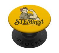 STEMinist Rosie the Riveter retro feminist PopSockets Adhesive PopGrip