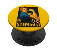 STEMinist Rosie the Riveter retro feminist PopSockets Adhesive PopGrip