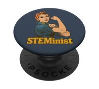 STEMinist Rosie the Riveter retro feminist PopSockets Adhesive PopGrip