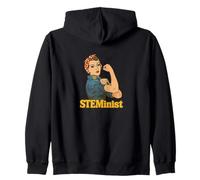 STEMinist Rosie the Riveter retro feminist Zip Hoodie
