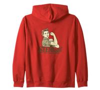 STEMinist Rosie the Riveter retro feminist Zip Hoodie
