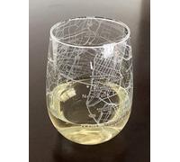 Stemless 17oz Wine Glass Urban City Map New York
