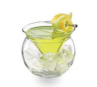 Stemless Martini Glasses with Chiller 150ml Cocktail Glasses Set with Serving Dish Beautiful Elegant Glass Martini Gifts Set for Manhattan Cocktails Espresso Martini Lovers