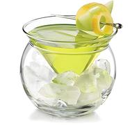 Stemless Martini Glasses with Chiller, 5 Ounce Glass Caviar Chiller Server Set - Beautiful Cocktail Glass Set for Martini, Margarita, Cosmopolitan, Manhattan Cocktails