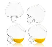 Stemless Wine Glasses, 235Ml Modern Hemisphere Bottom Rotating Glassware, Rolling Whiskey Wine Glasses, Geometric Tilting Design, Stem Less Anti Rocking Cup, Drinking Tumblers for Wiskey Wine (4pcs)