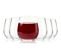 Stemless Wine Glasses Set of 6, 485ml Glass Cups for Water, Juice, and Other Beverages, Elegant Design, Modern Series Perfect for Homes, Restaurants, and Parties, Dishwasher Washable, Clear