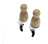 Stemplino® Stamp - Motif: Set of 2 Footprint - 2 Stamps Left and Right Foot - Wooden Stamp Gnome Feet Stamp Secret Santa Accessories Gnome Traces (12 mm) F83 + F84