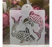Stencil for Painting,15x17.5cm Carp Fish Craft Reusable Stencils for Painting on Wood,Wall,Furniture,Fabric,Rock,Chalkboard,Sign,Tile,DIY Art Projects