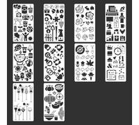 Stencil Set PET Art Template with Intricate Cutouts Art Journal Stencils for Students Creation PET Painting Stencil