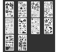Stencil Set PET Art Template with Intricate Cutouts Journal Stencils for Students Creation Template