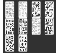 Stencil Template with Intricate Cutouts for Students Creation, D | Portable Sketching Guide Art Journal Stencils Set, Drawing Painting Template for Notebook Decoration