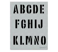Stencil1 1/4" Letters Industrial Font Stencil - Reusable Mylar Template Industrial Font Stencils for Painting & Great for Lettering - Crafts and Decorations