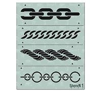 Stencil1 Chains 4-Pack Stencil Set - Durable Reusable Stencils for Drawing Painting - Furniture Stencil Décor Walls Fabric & Furniture Art Craft