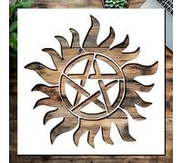 STENCILAIR Starfire Stencil - Celestial Design for DIY Crafts, Art Projects, and Cosmic-Inspired Creations - 5.5 x 5.5 Inches, White
