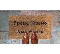 Stenciled Engraved Coir Door Mat 70cm x 40cm Speak Friend and Enter From Lord Of The Rings