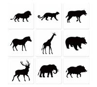 Stencils Decorative Paint Template Flexible for Wood Gift Card Door Art Project 9 Kit Flexible Animal Stencils Decorative Paint Template Home Decor Album Paper