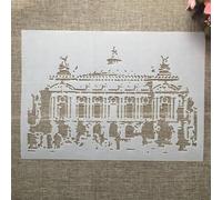 Stencils for Card Making,A4 29cm Vintage European Building Stencils for Painting on Wood Wall Furniture Canvas Fabric Rock Card Album Paper Scrapbook Decor