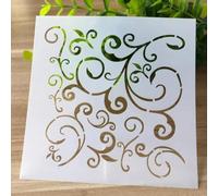 Stencils for Crafts,13x13cm Flower Reusable Stencil Kit for Painting on Wood Wall Canvas,Plastic Template for Door Home Decoration Pattern C