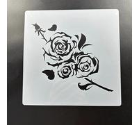 Stencils for Crafts,20x20cm Rose Reusable Stencil Kit for Painting on Wood Wall Canvas,Plastic Template for Door Home Decoration