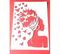 Stencils for Crafts,21x29cm Long Hair Beauty Reusable Stencil Kit for Painting on Wood Wall Canvas,Plastic Template for Door Home Decoration Style 5
