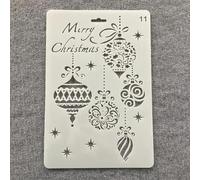 Stencils for Crafts, 26cm Christmas Pine Tree Deer Bell Santa Reusable Plastic Templates for Wood, Wall, Fabric, Canvas, Furniture, Floor, Rock, Card Style 1