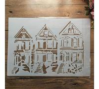 Stencils for Crafts,A4 29cm Countryside Rural House Reusable Stencils for Painting on Wood,Canvas,Paper,Fabric,Furniture,Rock,Wall Stencils Style B