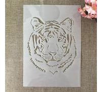 Stencils for Crafts, A4 29cm Tiger Head Reusable Plastic Templates for Wood, Wall, Fabric, Canvas, Furniture, Floor, Rock, Card