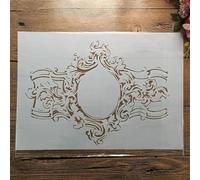 Stencils for Crafts,A4 29cm Vintage French File Ticket Stencils for Painting on Wood, Rock Painting, Reusable Templates,Wall Templates Style G