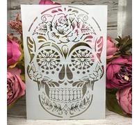 Stencils for Crafts,A4 29cm Vintage Skull Stencils for Painting on Wood,Drawing Template,Scrapbook Decor,DIY Craft Projects Style 9