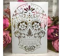 Stencils for Crafts,A4 29cm Vintage Skull Stencils for Painting on Wood,Drawing Template,Scrapbook Decor,DIY Craft Projects Style 2