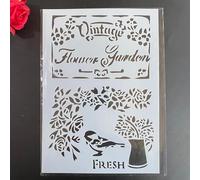Stencils for Crafts,A4 29x21cm Bird Leaf Reusable Stencil Kit for Painting on Wood Wall Canvas,Plastic Template for Door Home Decoration