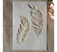 Stencils for Crafts,A4 29x21cm Feather Reusable Stencils for Painting on Wood,Wall Templates,DIY Craft Paint Template for Card Making Home Décor