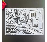 Stencils for Crafts,A4 29x21cm Train Country Reusable Stencil Kit for Painting on Wood Wall Canvas,Plastic Template for Door Home Decoration