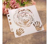 Stencils for Crafts Reusable,13cm Hand Circle Round Stencils for Painting,Drawing Templates for Painting on Wood, Wall, Furniture