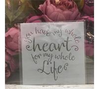 Stencils for Crafts Reusable,13x13cm Heart Words Life Stencils for Painting,Drawing Templates for Painting on Wood, Wall, Furniture