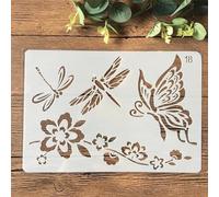 Stencils for Crafts Reusable,18x26cm Butterfly Dragonfly Flower Stencils for Painting,Drawing Templates for Painting on Wood, Wall, Furniture