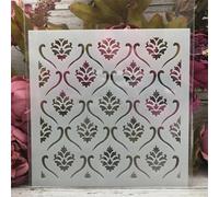 Stencils for Crafts Reusable,20x20cm Flower Square Background Stencils for Painting,Drawing Templates for Painting on Wood, Wall, Furniture Style B