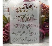 Stencils for Crafts Reusable,26x17cm Flower Leaves Line Stencils for Painting,Drawing Templates for Painting on Wood, Wall, Furniture Style 1