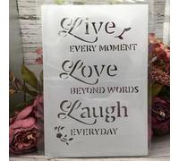 Stencils for Crafts Reusable,29x21cm A4 Love Live Laugh Stencils for Painting,Drawing Templates for Painting on Wood, Wall, Furniture Style A