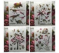 Stencils for Crafts Reusable,4Pcs A4 29cm Shark Giraffe Ocean Forest Animals Stencils for Painting,Drawing Templates for Painting on Wood, Wall, Furniture Style B