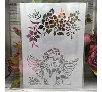 Stencils for Crafts Reusable,A4 29cm Angel Flower Stencils for Painting,Drawing Templates for Painting on Wood, Wall, Furniture