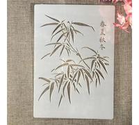 Stencils for Crafts Reusable,A4 29cm Chinese Poem Wind Moon Stencils for Painting,Drawing Templates for Painting on Wood, Wall, Furniture Style B