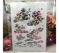 Stencils for Crafts Reusable,A4 29cm Cloud Moon Star Stencils for Painting,Drawing Templates for Painting on Wood, Wall, Furniture Pattern A